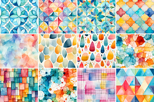 Watercolor Seamless Patterns