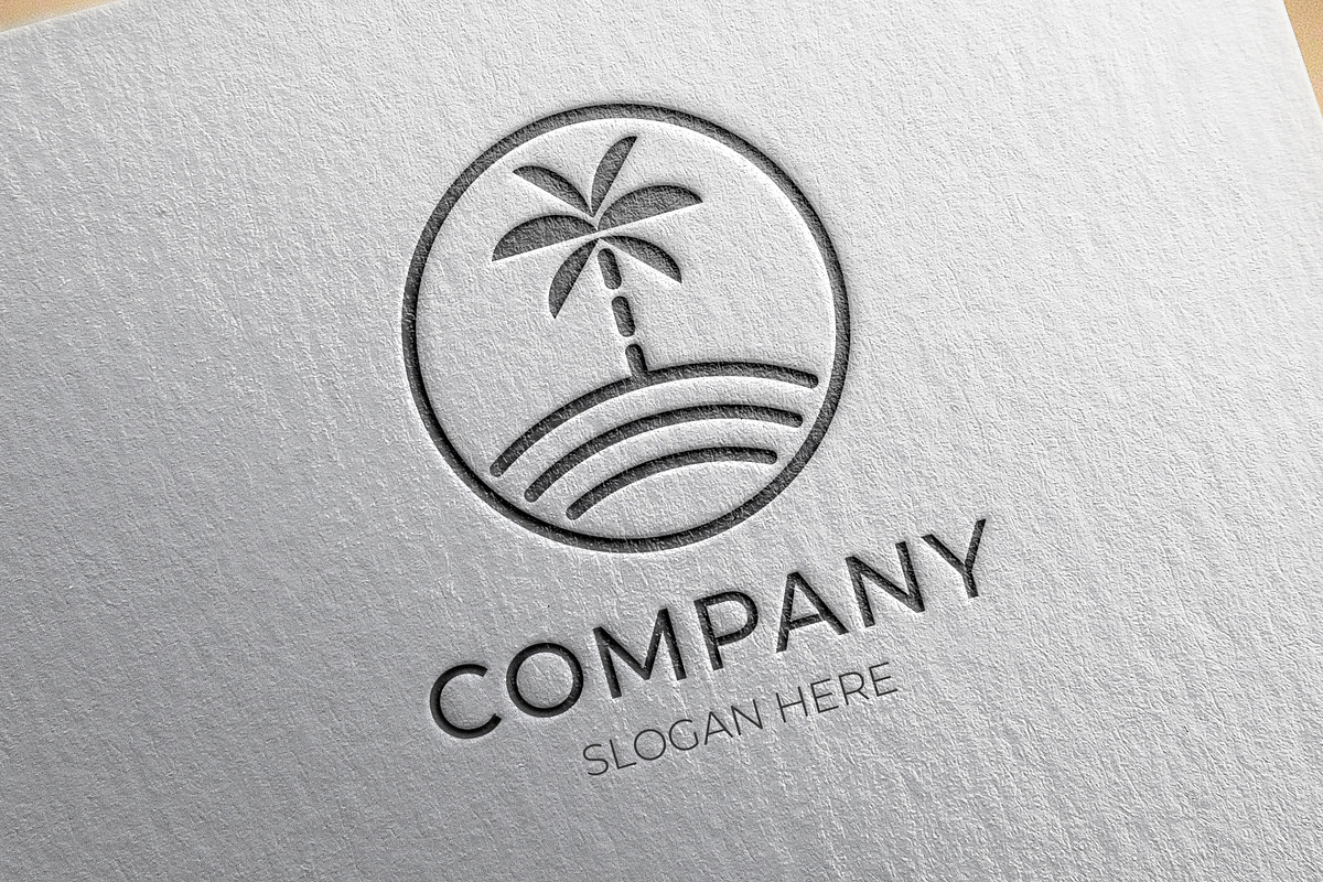 Minimalist coconut beach logo, a Branding & Logo Template by Medianeka (Photo 1 of 3)