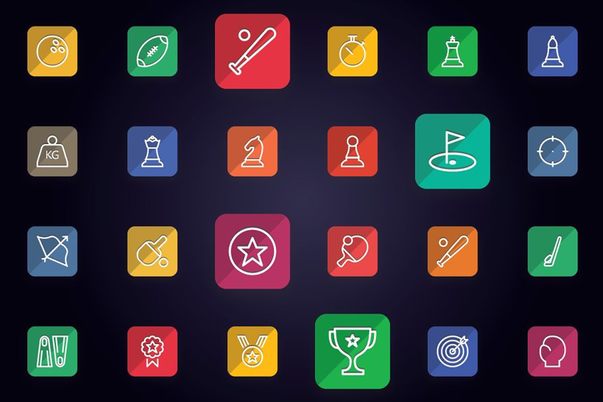 Sports, Games & Fitness Flat Icons, a Solid Icon by FlatLineIcons (Photo 4 of 5)