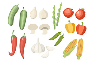 Vegetable Collection Icon. Set Of