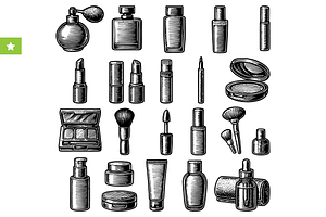 Vintage Makeup Cosmetics Set, an Object Graphic by RT Studio