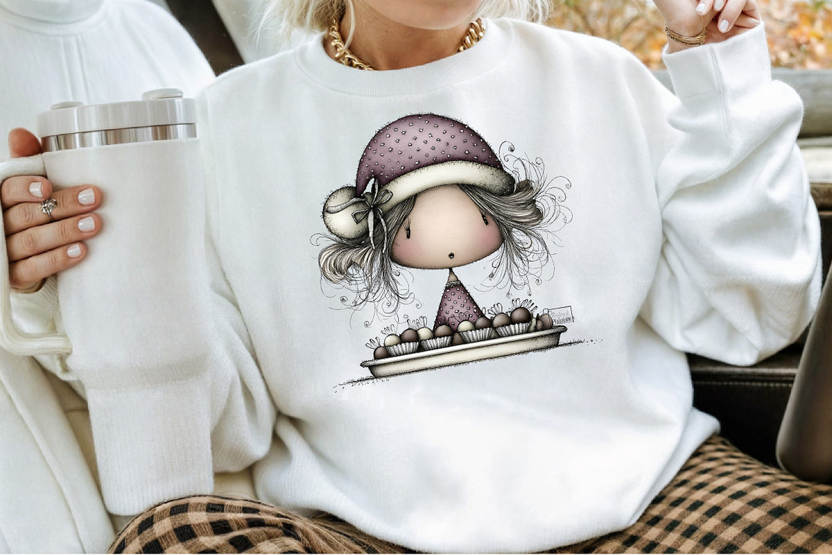 Sweet Cute Christmas Mrs Santa Claus, an Illustration by Sublimation Artist (Photo 4 of 6)