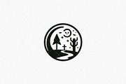 Spooky Landscape Emblem, a Seasonal Illustration by Vectorium Studio (Thumbnail 3 of 3)