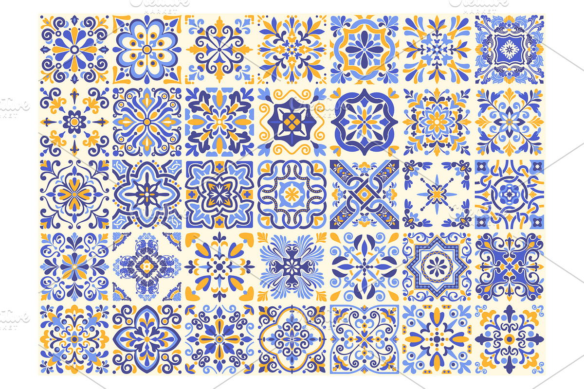 Mediterranean Tile Patterns Big Set, a Pattern Graphic by Vector beauty (Photo 2 of 5)