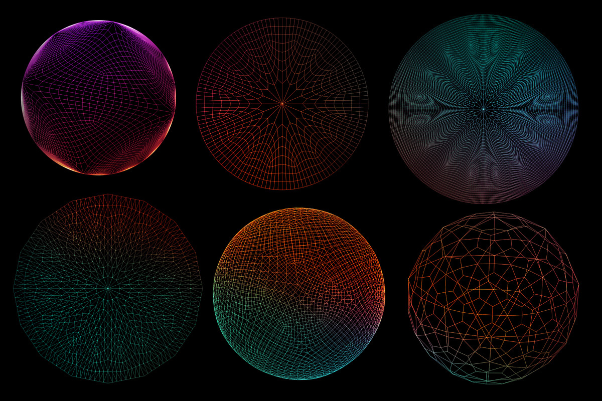 100 3D Wireframe Brushes & PNGs, a Brush Add-On by xresch (Photo 9 of 14)