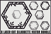 Floral Laser Cut Frame Set, an Illustration by Creativeshirt (Thumbnail 1 of 9)