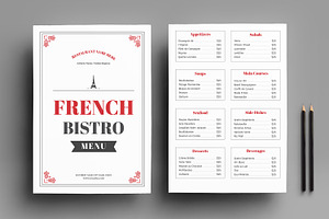 French Bistro Menu Template, a Stationery Template by MightyDesign