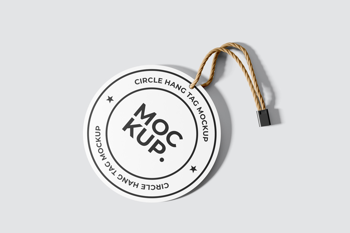 Circle Hang Tag Mockup, a Product Mockup by Rizky Audymas (Photo 4 of 8)