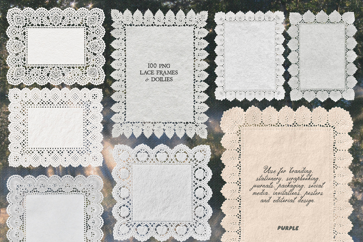 Harvest Lace: PNG Frames & Doilies, an Object Graphic by Purple (Photo 9 of 9)