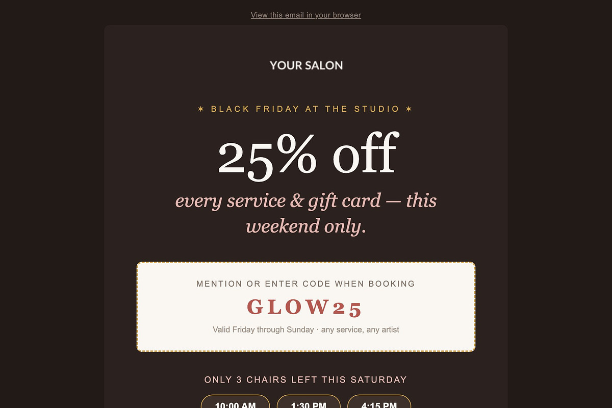 Salon Client Email Kit - 5 Emails, an Email Template by Art Club (Photo 6 of 6)