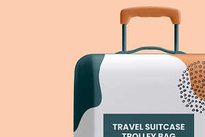 Travel Suitcase Trolley Bag Mockups