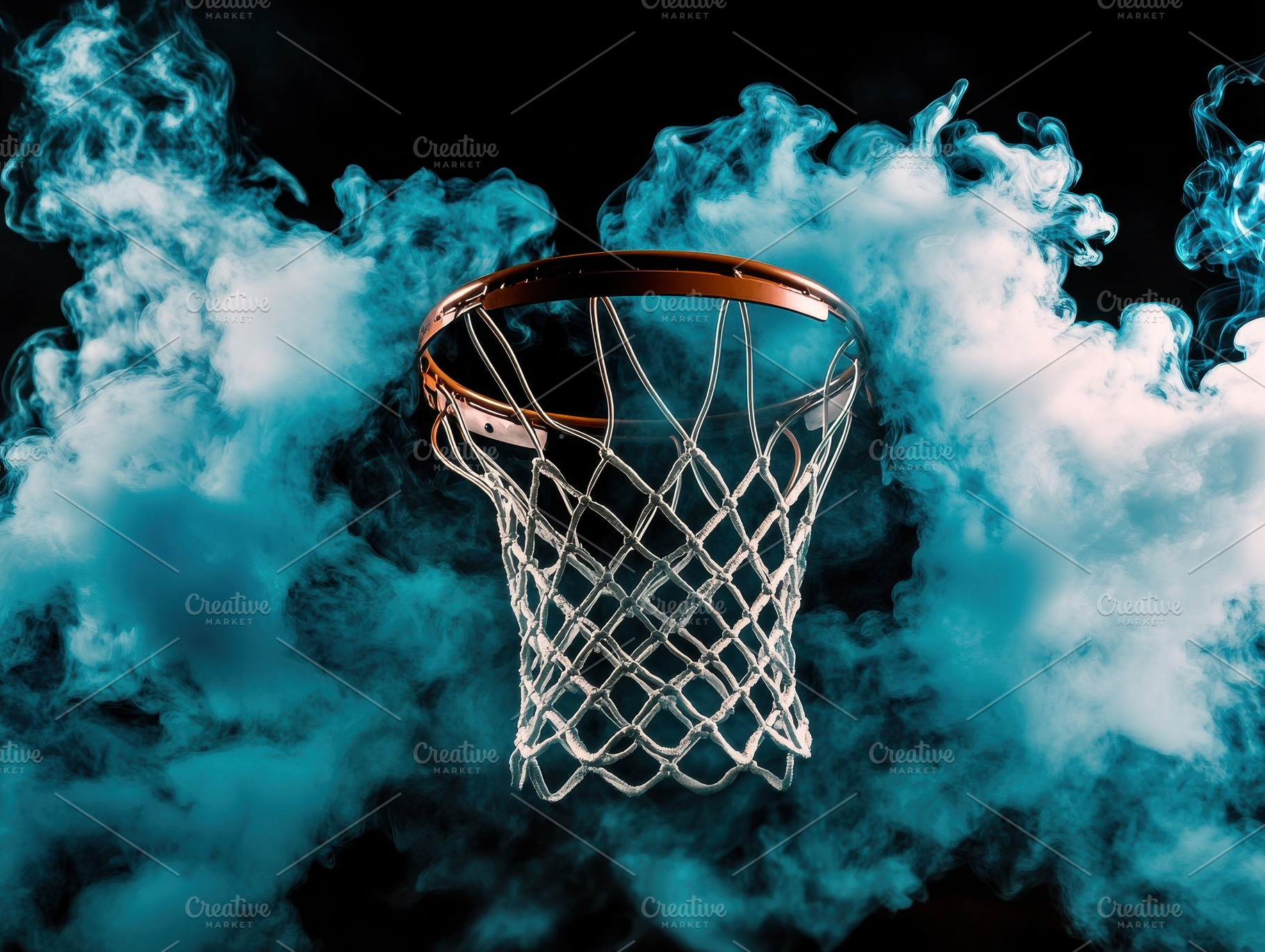Basketball Hoop in Smoke, a Sports & Recreation Photo by Virgo Studio