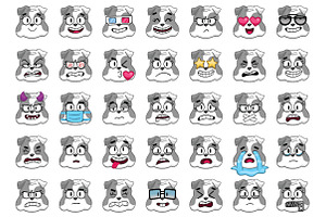 Bulldog Emoji Set