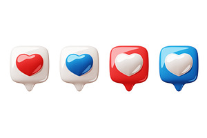 3d like hearts. Glossy volumed, an Object Illustration by YummyBuum