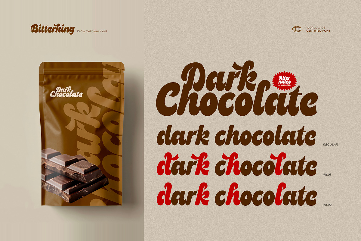Bitterking - Retro Delicious Font, a Script Font by ikiiko (Photo 5 of 7)