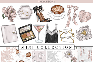 Girly Glam Aesthetic Clip Art Bundle