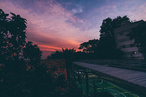 Urban sunset wide angle view, an Architecture Photo by SkyNext