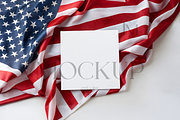 Patriotic Square Mockup with US Flag, a Product Mockup by TatiMockup (Thumbnail 1 of 4)