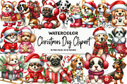 Christmas Dog Clipart, an Illustration by DreamArtGraphic (Thumbnail 1 of 6)