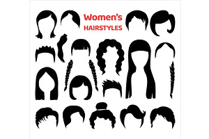 Set of fashionable haircuts and