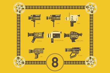 8 Super 8 Camera Vector Illustration