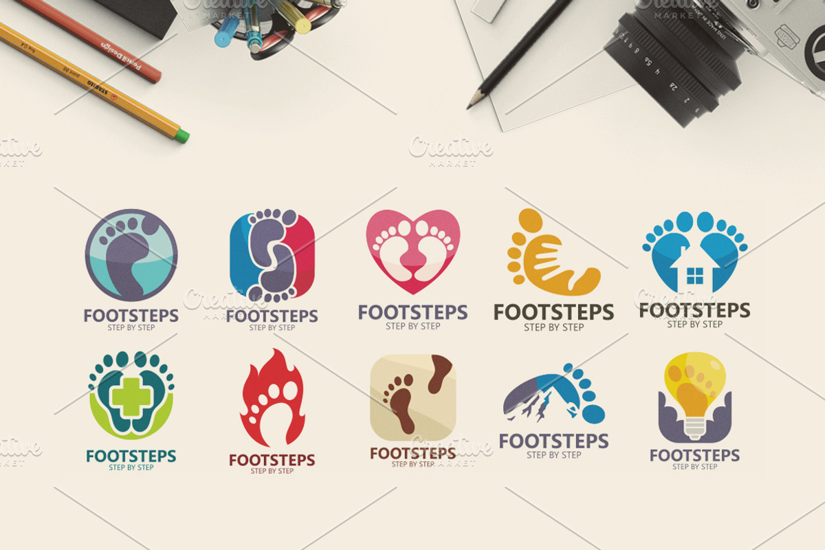 40 Premium Foot Logo Set, a Branding & Logo Template by SLAB! Design (Photo 6 of 6)