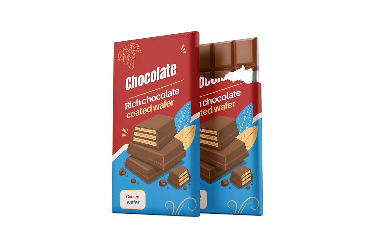Chocolate Bar Opened Mockup Set, a Packaging Mockup by DSNA Mockup (Photo 3 of 5)
