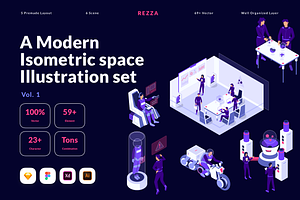 Isometric Space Illustration