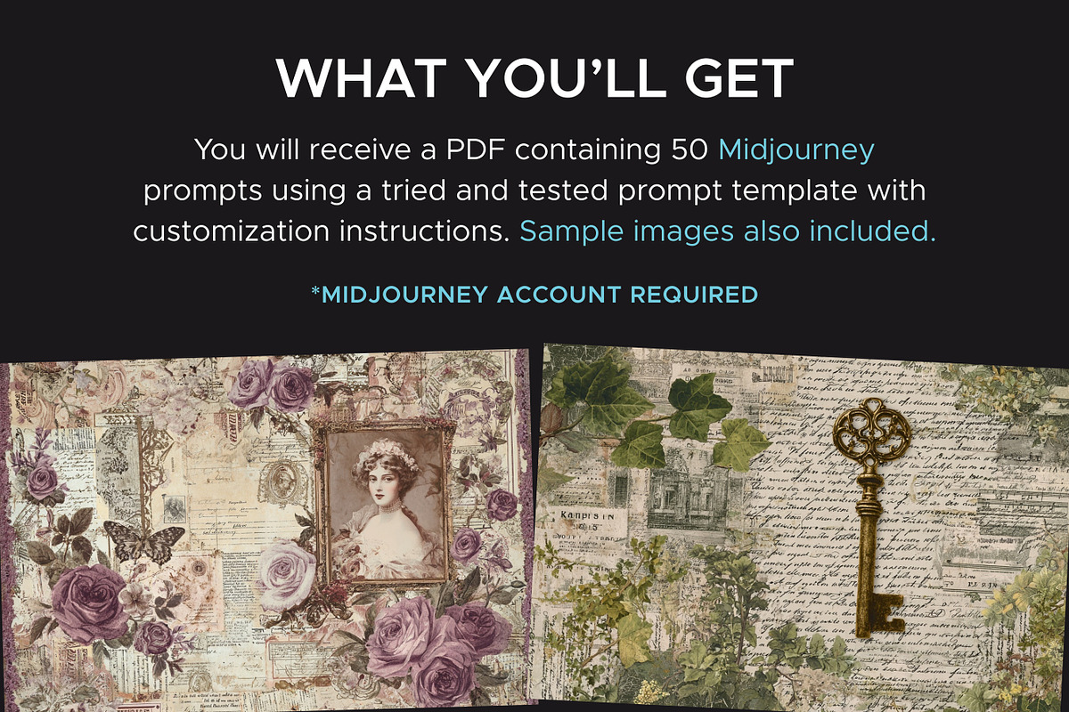 50 Stamperia Vintage Collage Prompts, an Object Graphic by MadeByAI Studio (Photo 2 of 6)