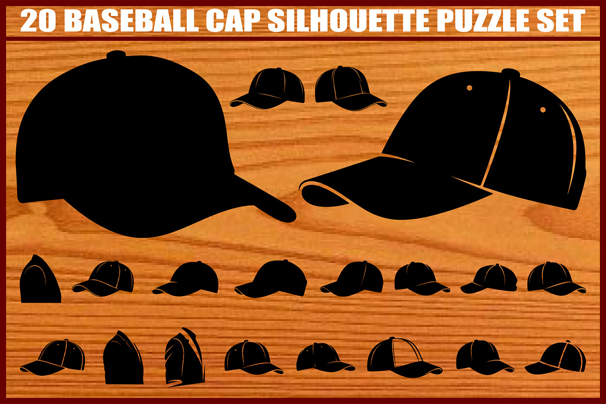 20 Baseball Cap Silhouette Puzzle Se, an Illustration by yasushie (Photo 1 of 4)