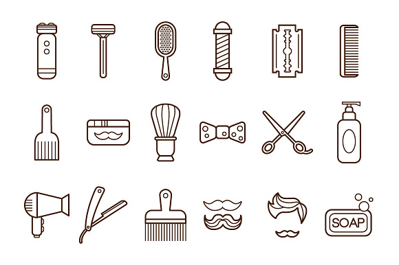 Barber Shop Or Hairdresser Icons