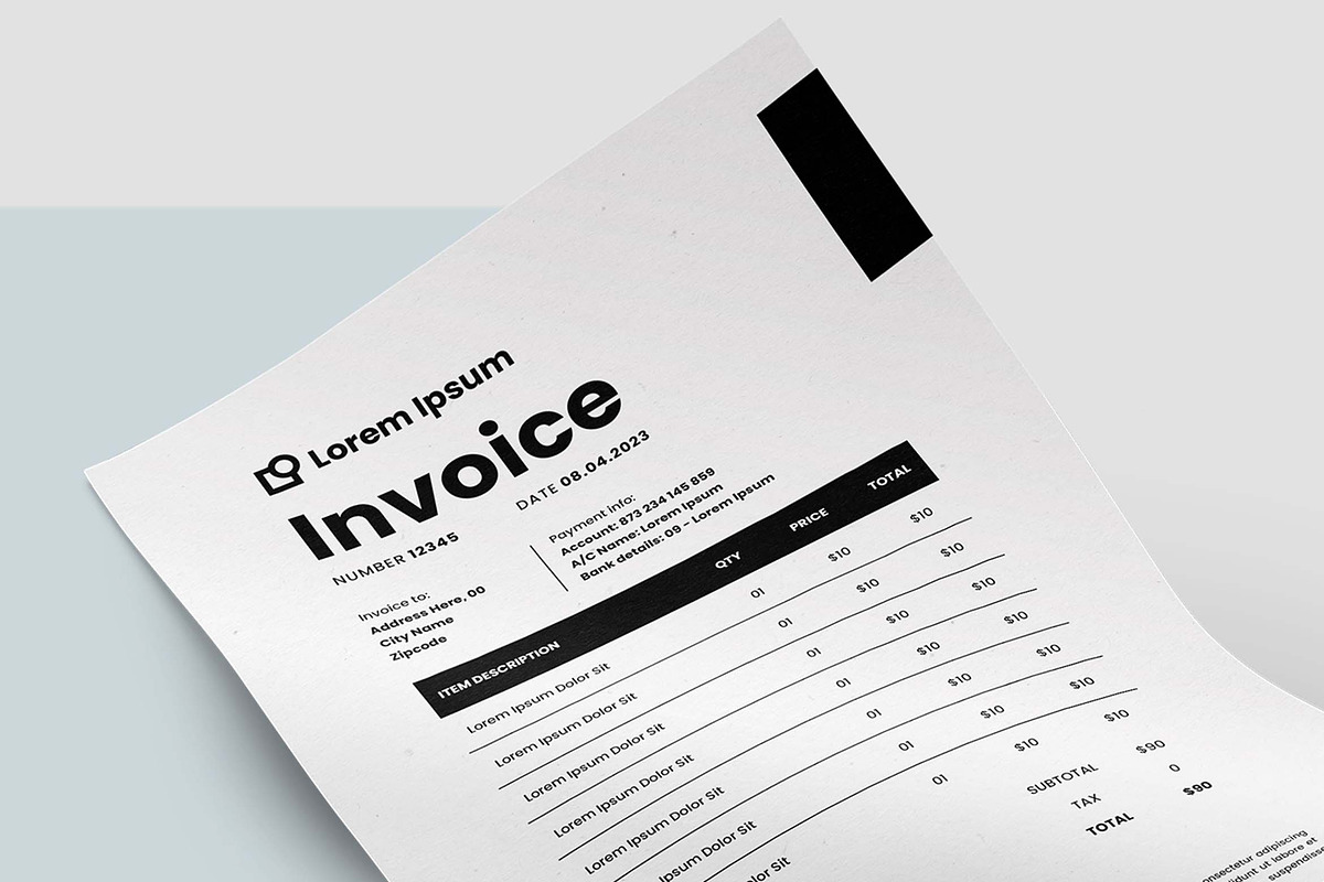Invoice Template Layout, a Stationery Template by Artemis-products (Photo 2 of 4)