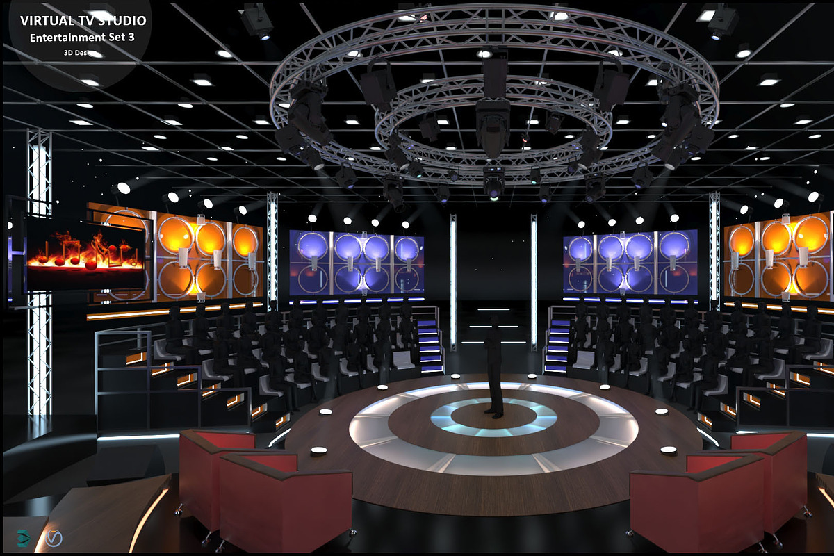 TV Studio Entertainment Set 3, a Furniture 3D Model by akerStudio (Photo 4 of 22)
