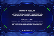 Heroes-X Futuristic Display Font, a Font by Mightyfire (Thumbnail 2 of 3)