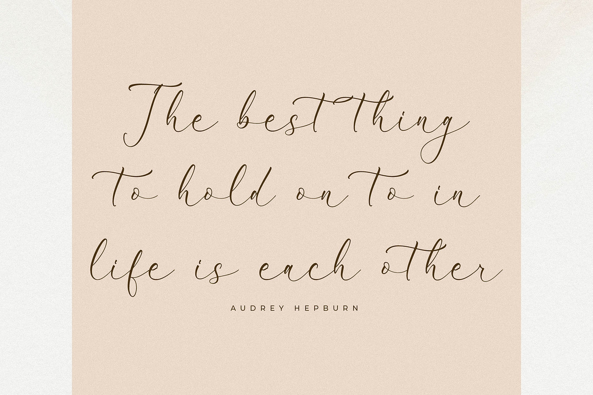 Peach Mondela Beauty Calligraphy, a Script Font by Storytype Studio (Photo 10 of 15)