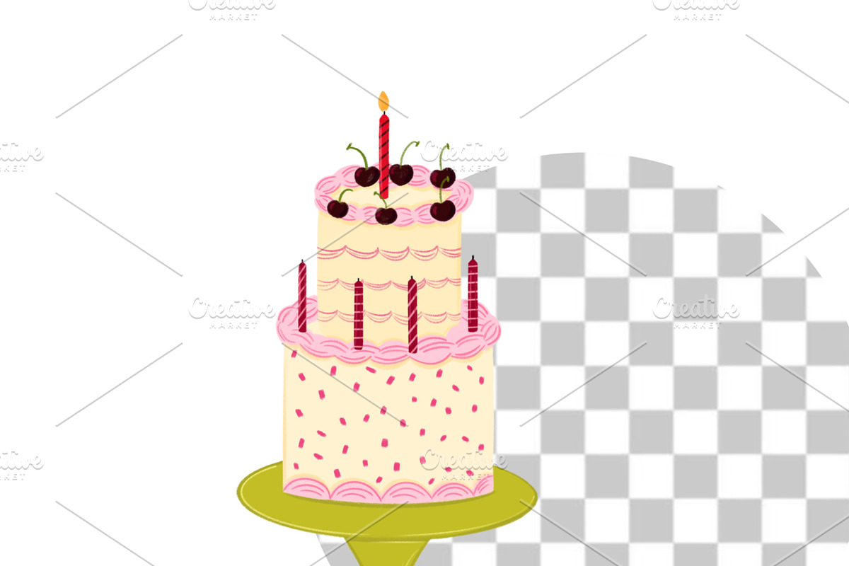 Dopamine Birthday Cakes 37 PNG, a Food Illustration by Oleksandra Illustrates (Photo 5 of 19)