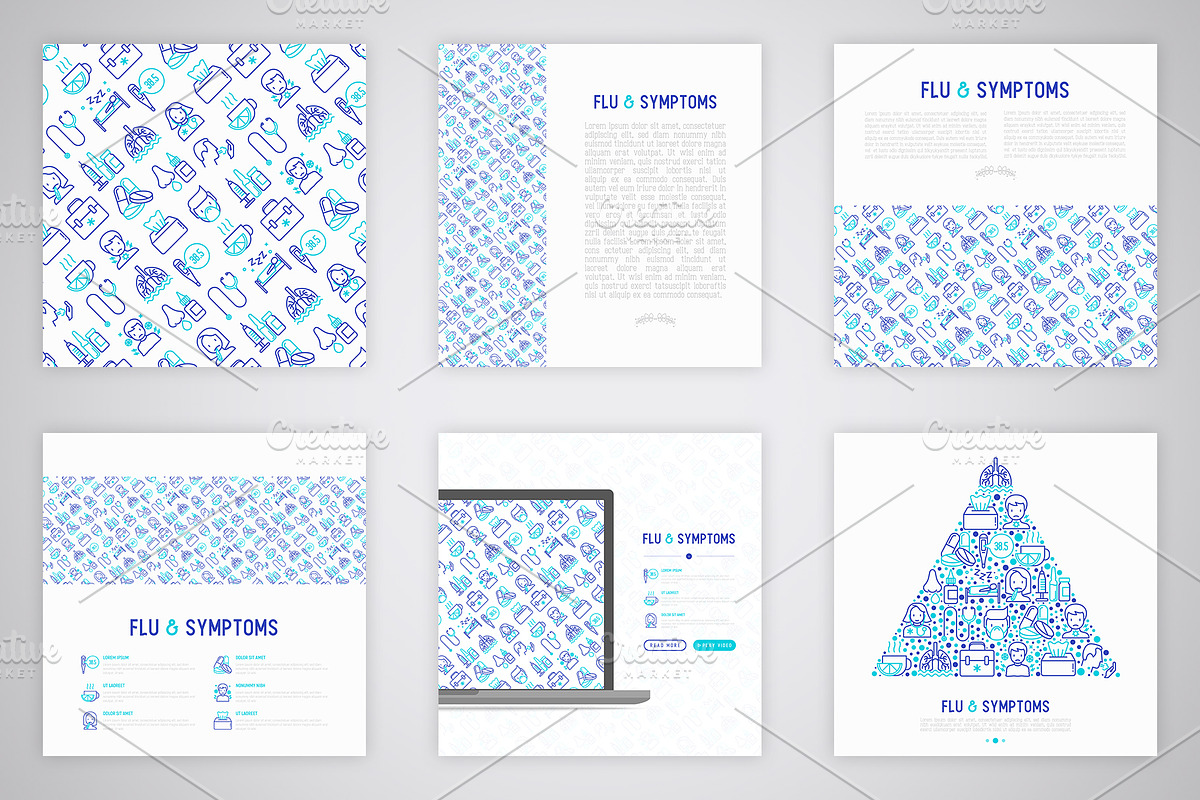 Flu Symptoms Icons Set 30 Templates, an Outline Icon by Alex Blogoodf (Photo 5 of 10)