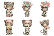 Whimsical Valentines Cat Png, an Illustration by SinaCreation (Thumbnail 5 of 11)