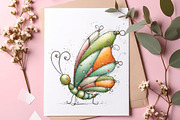 Whimsical spring butterfly clipart, an Illustration by SinaCreation (Thumbnail 6 of 11)