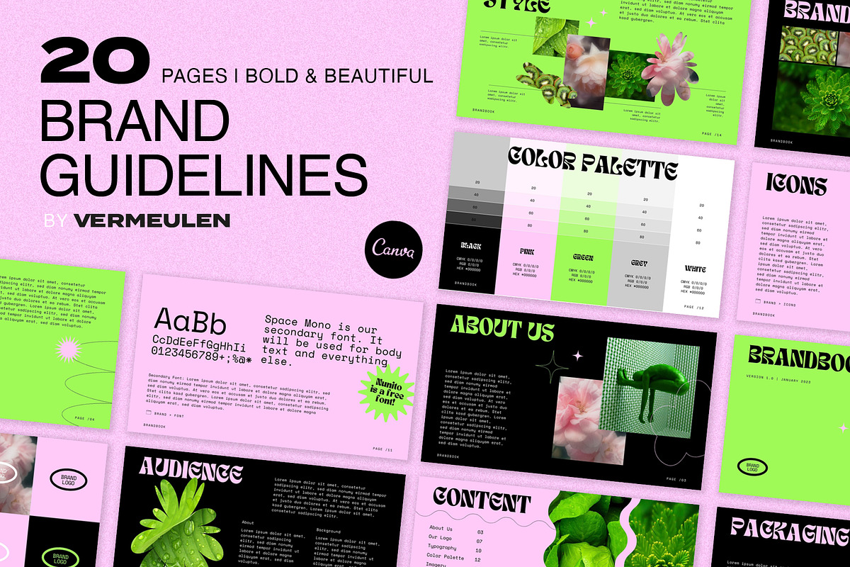 Brandbook Guidelines CANVA Bold, a Branding & Logo Template by Vermeulen Design Studio (Photo 1 of 5)