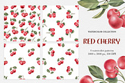 Red Cherry branch. Watercolor, a Decorative Illustration by OlyaGutArt (Thumbnail 3 of 3)