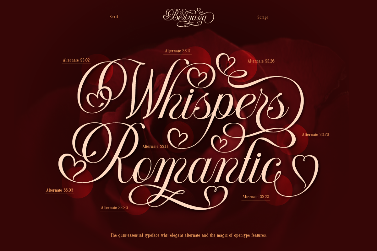 Berlyana Sensual, a Script Font by Burntilldead (Photo 9 of 14)