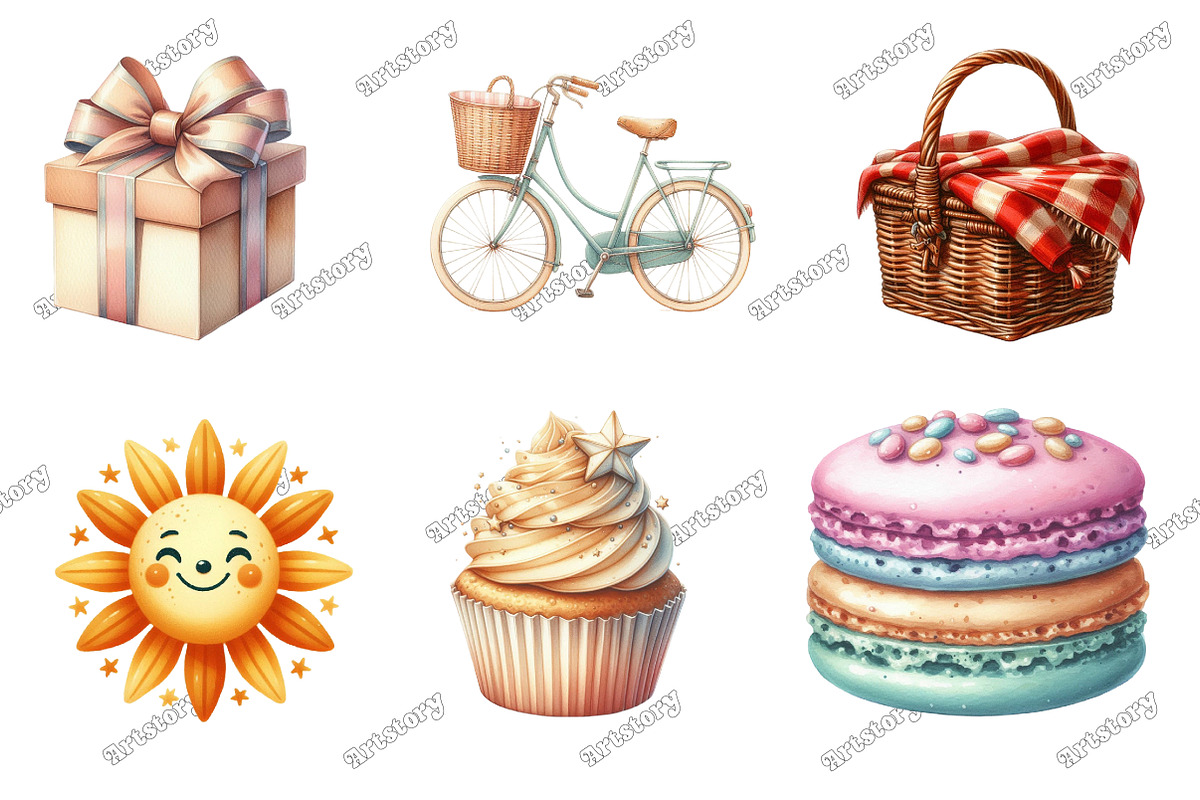 Watercolor Joyful Time ClipArt, a Graphic by designcity5 (Photo 2 of 5)