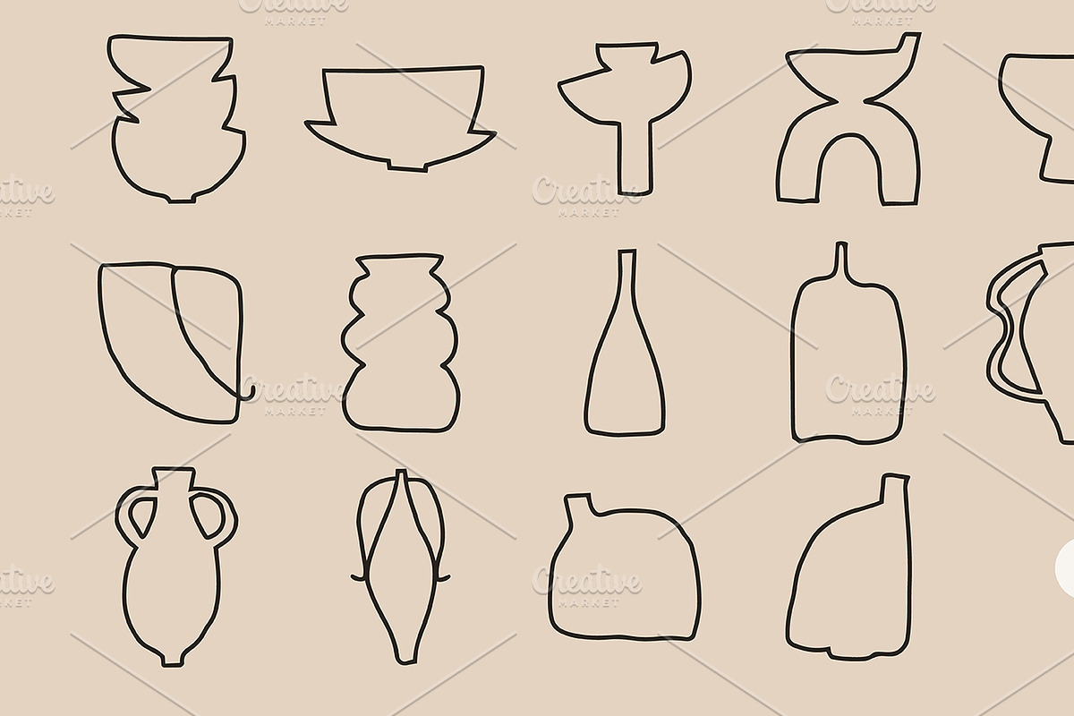 224 POTTERY CLIPART - HAND DRAWN, an Object Illustration by JuDesign (Photo 5 of 25)