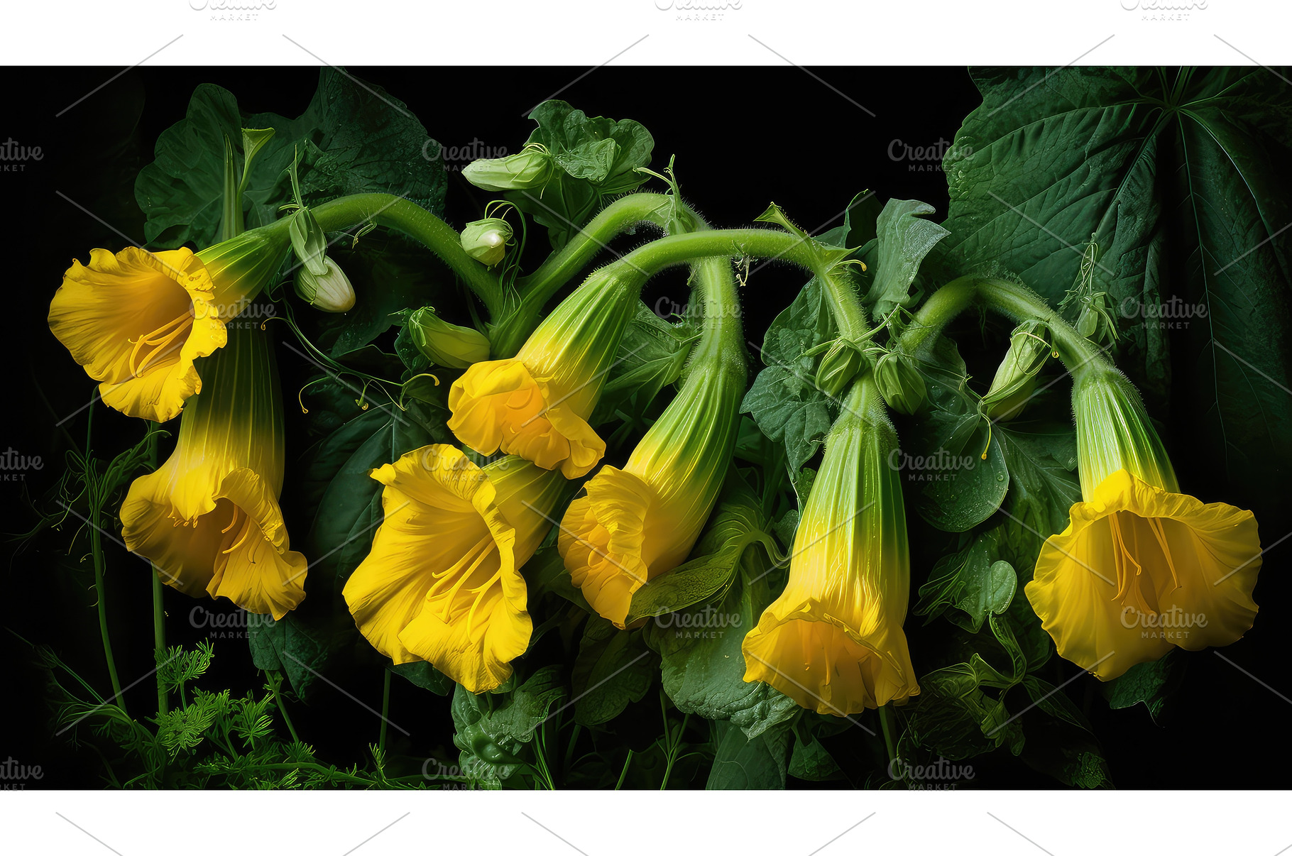 recipe zucchini flowers ai generated, a Nature Photo by pikepicture