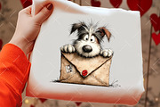 Funny Valentine Peeking Dog Clipart, an Illustration by OK Design (Thumbnail 5 of 6)