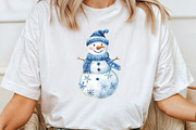 Watercolor Christmas Snowman Clipart, a Work Illustration by CraftArtStudio (Thumbnail 4 of 6)