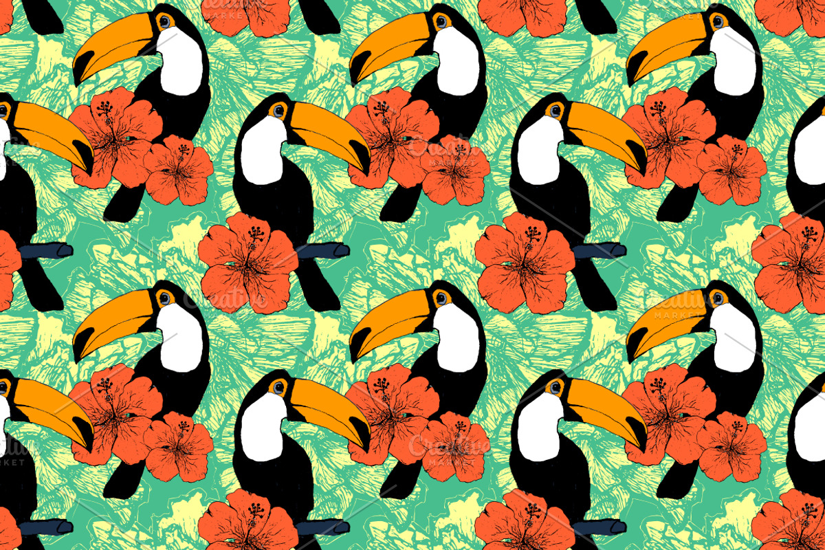 Exotic patterns with toucans, a Pattern Graphic by Julia Bilenko (Photo 2 of 4)