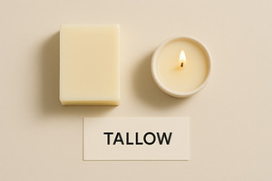 Tallow candle and soap with text car, a Photo by Dvoevnore photos