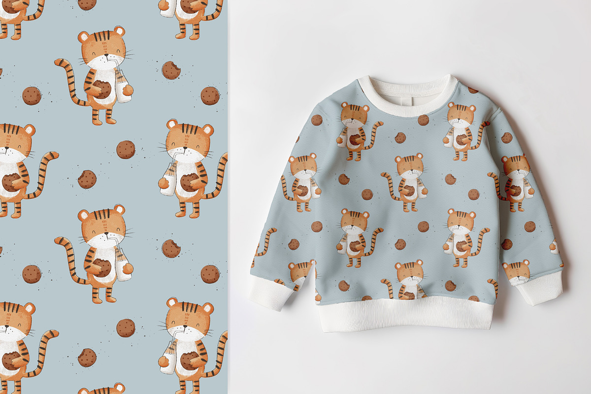 Tiger and cookies, a Pattern Graphic by Olena Kuznietsova (Photo 5 of 8)